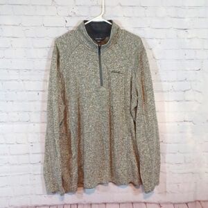 Vintage Chunky Eddie Bauer  Mens Gray 1/4 Zipper  Fleece Fleece XL